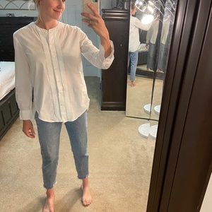 White Cotton Button Up Blouse